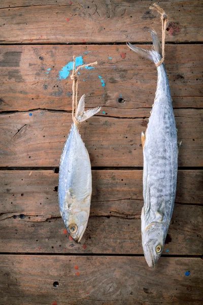 Сохранение рыбы путем высыхания — стоковое фото