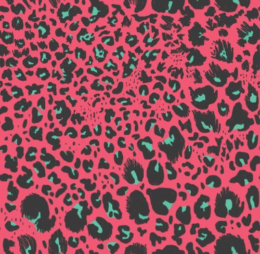 Seamless leopard print on pink. Vector.