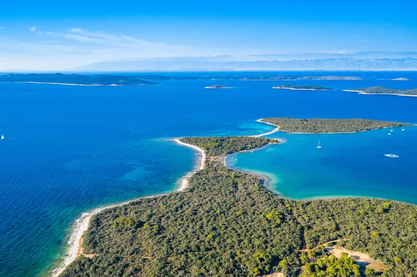 Marina Incrível Dugi Otok Ilha Croácia Vista Aérea Drone — Fotografia de Stock