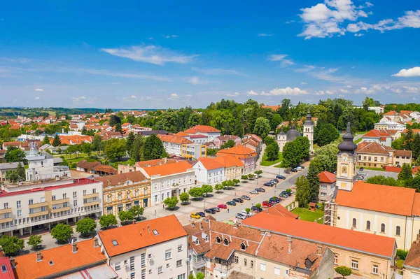 Croacia Centro Ciudad Daruvar Panorama Desde Dron Imagen de stock