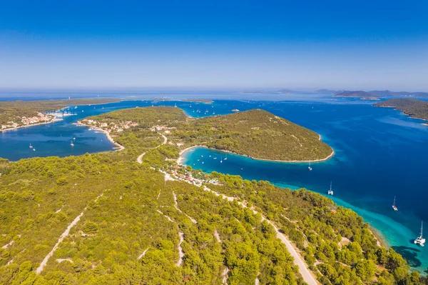 Vista Aérea Ilha Dugi Otok Mar Adriático Croácia Bela Paisagem — Fotografia de Stock