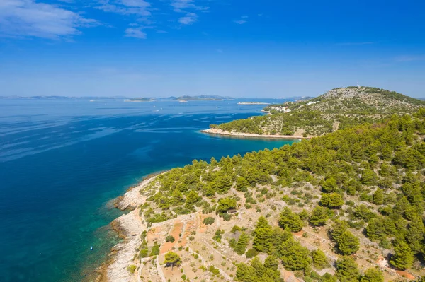 Shore Murter Island Archipelago Air View Dalmácia Croácia — Fotografia de Stock