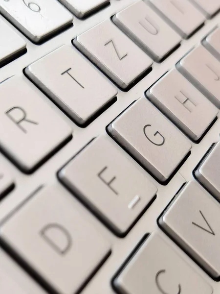 Laptop Toetsenbord Met Latijnse Letters Close — Stockfoto