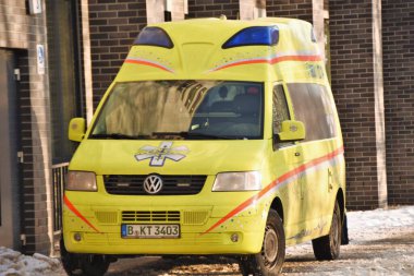 Berlin Almanya Şubat 2021, acil durum aracı 112