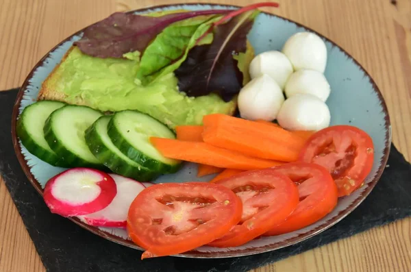 Verduras Crudas Champiñones Plato —  Fotos de Stock