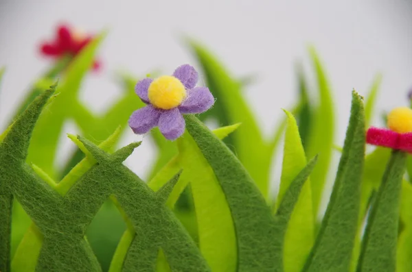 Gras und Blumen Textil — Stockfoto