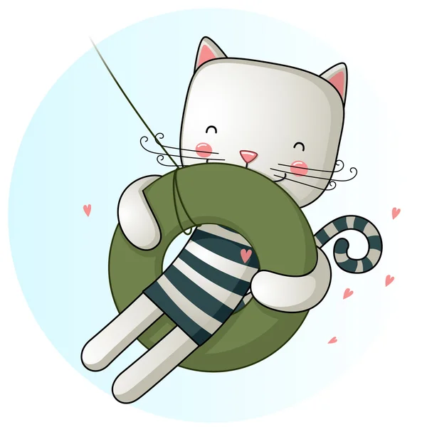 Swing - Vector / happy cat — Stockvector