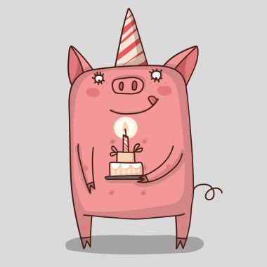 Illustrator domuz tatlı vektör