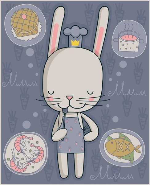 Bunny-chef - Stok Vektor