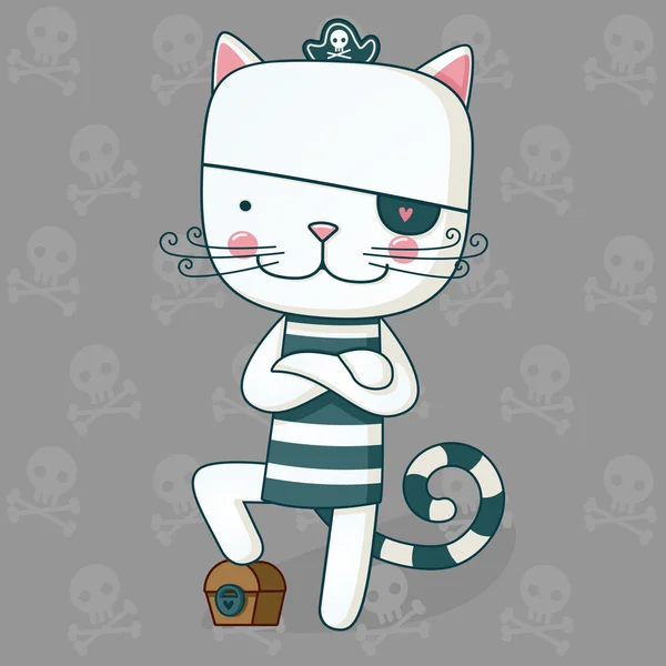 Pirata gato — Vector de stock