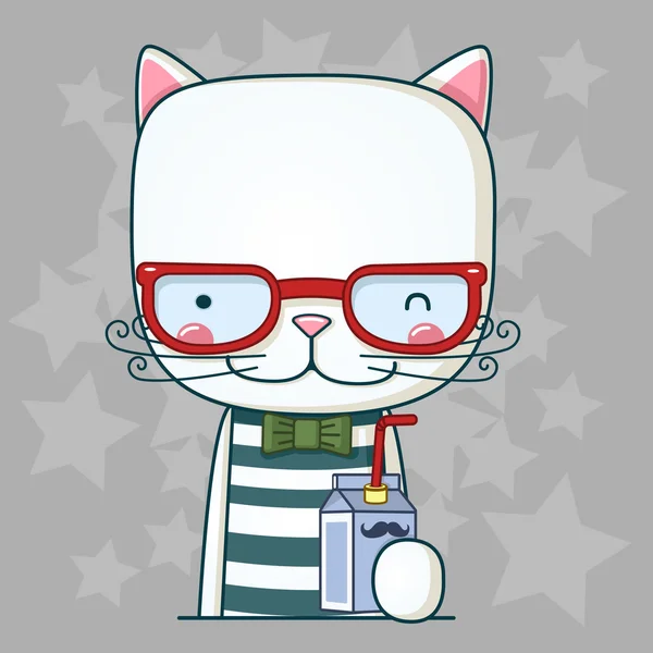 Chat hipster — Image vectorielle