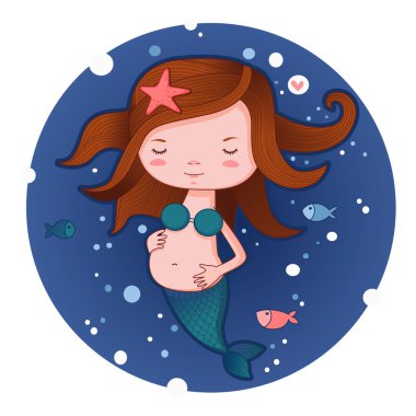 Hamile deniz kızı / vektör