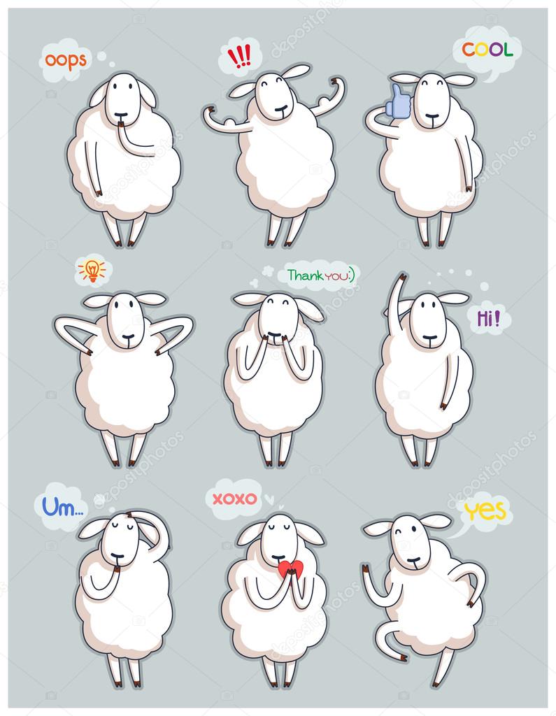Funny cute sheep/vector
