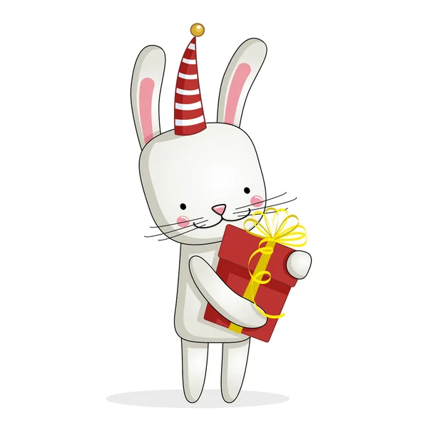 Bunny holder en gave til en ferie – Stock-vektor
