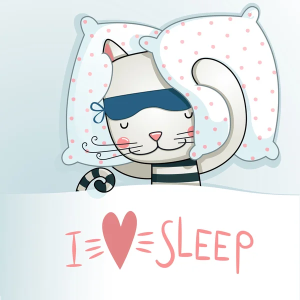 Lindo gatito sleeping.vector — Archivo Imágenes Vectoriales