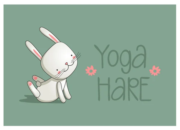 Linda liebre yoga. Ilustración vectorial . — Vector de stock