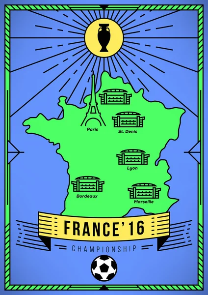 Плакат чемпионата Европы по футболу — стоковый вектор