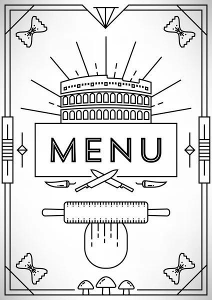 Trendy Menu Design with Linear Icons — Stock Vector