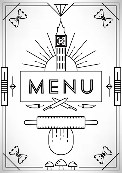 Design de menu na moda com ícones lineares — Vetor de Stock