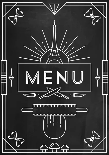 Design de menu tendance avec des icônes linéaires — Image vectorielle