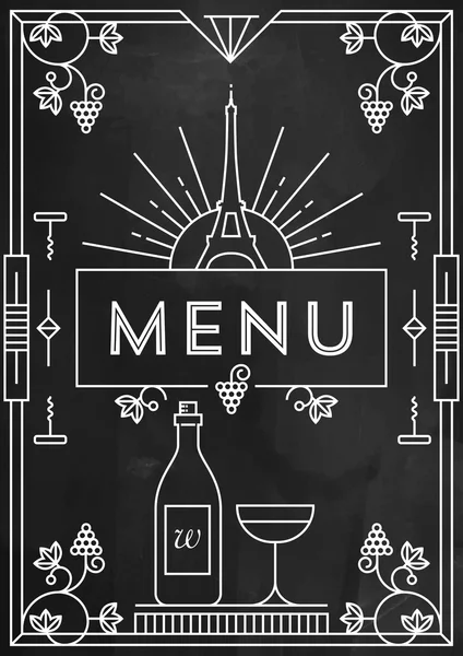 Design de menu na moda com ícones lineares — Vetor de Stock