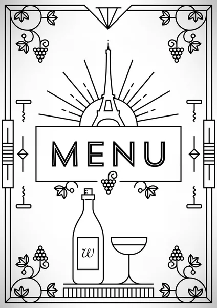 Design de menu tendance avec des icônes linéaires — Image vectorielle