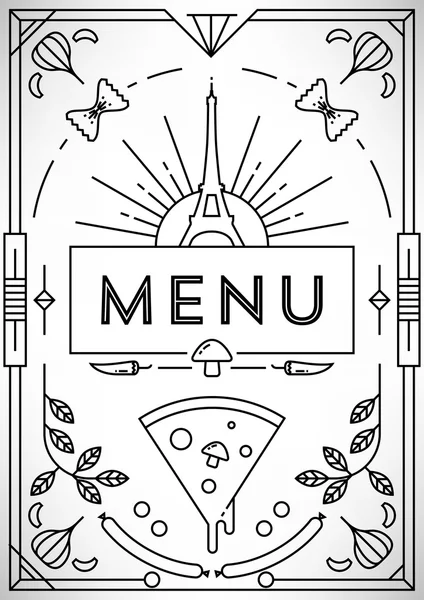 Diseño de menú de moda con iconos lineales — Vector de stock