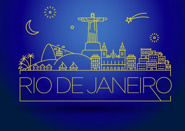 Lineal Rio de Janeiro ciudad — Vector de stock