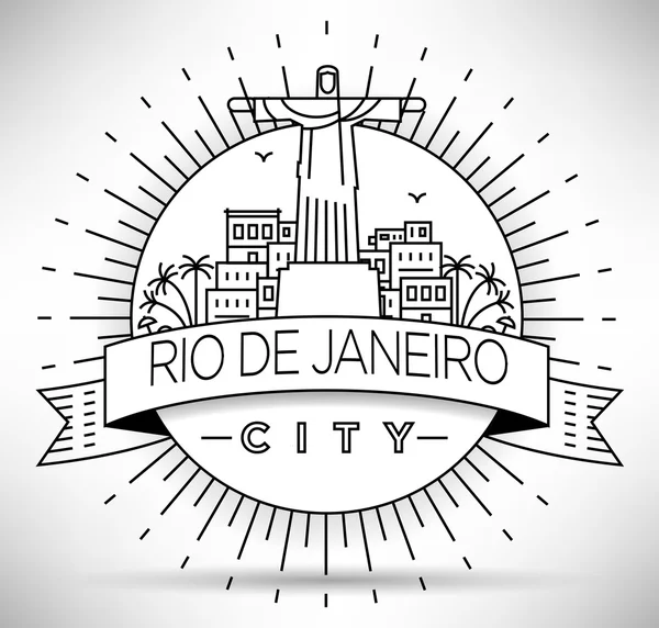 Lineární Rio de Janeiro City — Stockový vektor