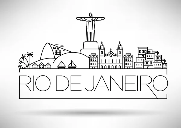 Linjära Rio de Janeiro City — Stock vektor