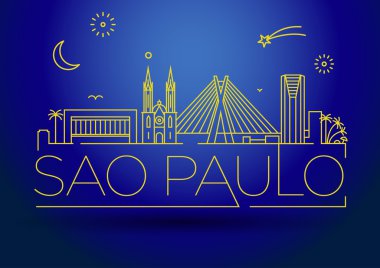 Tipografik Tasarım ile Sao Paulo şehir manzarası
