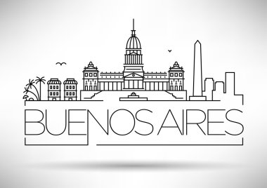 Buenos Aires şehir manzarası ile Tipografik Tasarım
