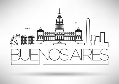 Buenos Aires City Skyline with Typographic Design