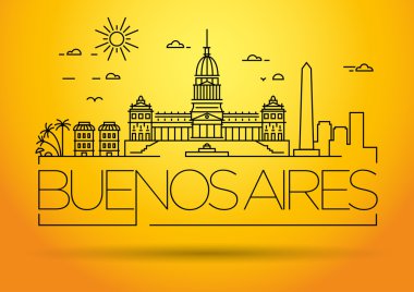 Buenos Aires şehir manzarası ile Tipografik Tasarım