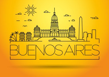 Buenos Aires City Skyline with Typographic Design clipart