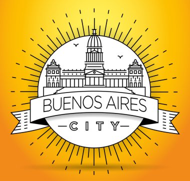 Buenos Aires şehir manzarası ile Tipografik Tasarım