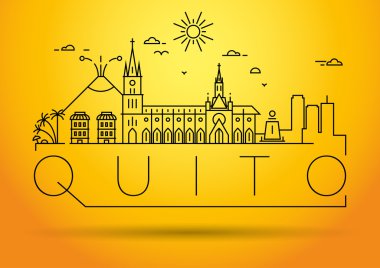 Quito şehir manzarası ile Tipografik Tasarım