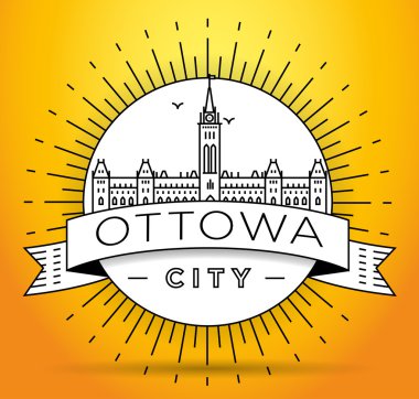 Ottawa şehir manzarası ile Tipografik Tasarım