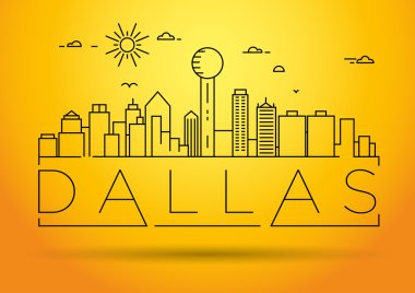 Tipografik Tasarım ile Dallas şehir manzarası