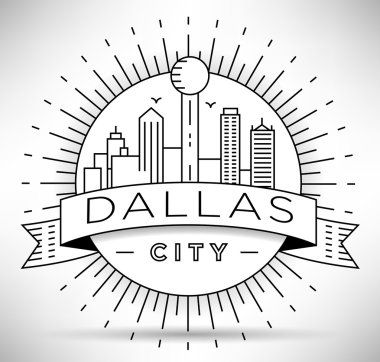 Tipografik Tasarım ile Dallas şehir manzarası