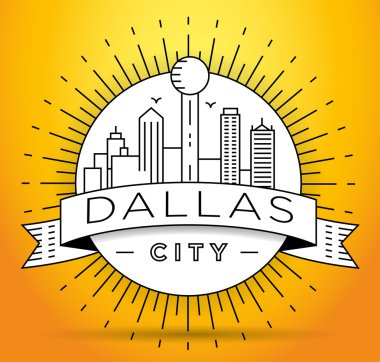 Tipografik Tasarım ile Dallas şehir manzarası