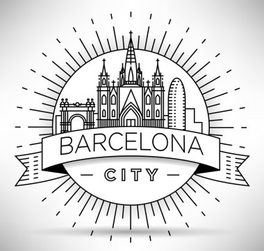 Tipografik Tasarım ile Barcelona şehir manzarası