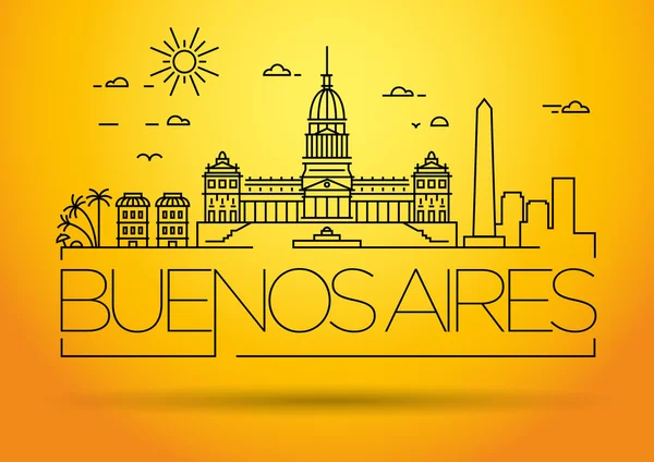 Ciudad de Buenos Aires Skyline con Diseño Tipográfico — Vector de stock