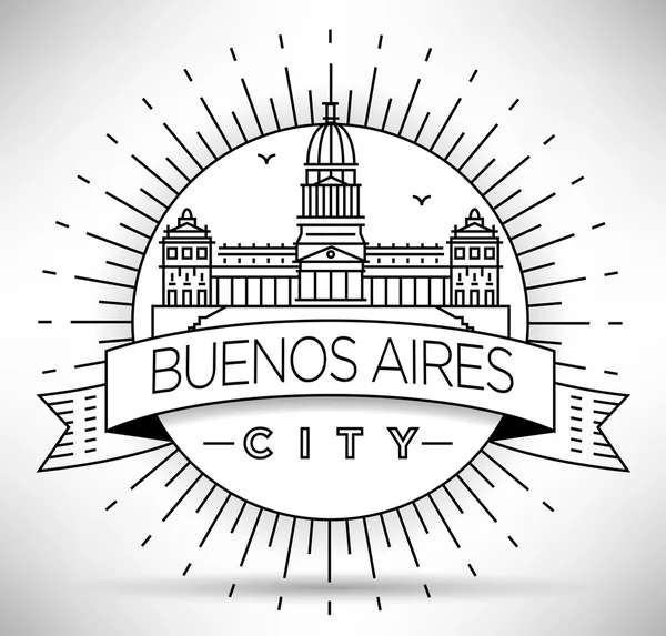 Ciudad de Buenos Aires Skyline con Diseño Tipográfico — Archivo Imágenes Vectoriales