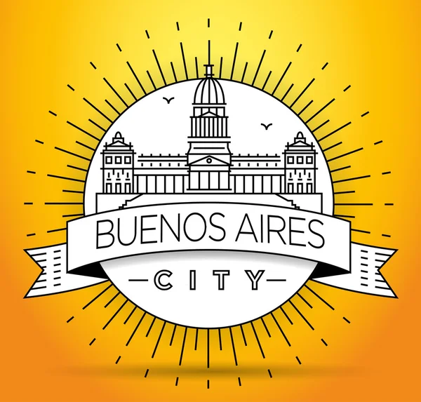 Ciudad de Buenos Aires Skyline con Diseño Tipográfico — Vector de stock