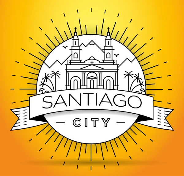 Panoramę miasta Santiago z projekt typograficzny — Wektor stockowy