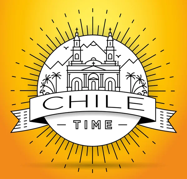 Chile Linear Skyline with Typographic Design — Stock Vector