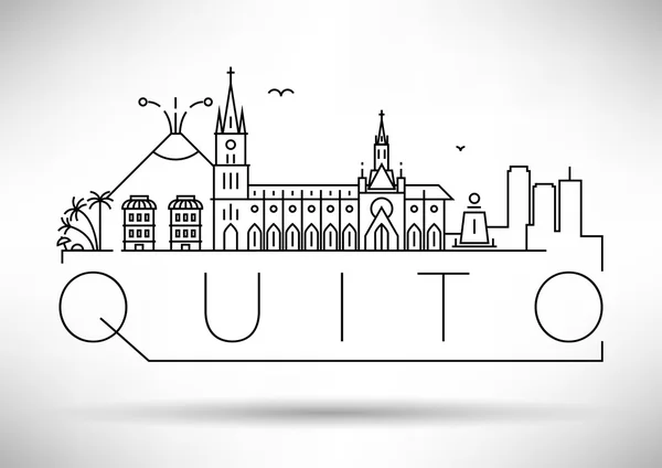 Quito City Skyline with Typographic Design — Stock Vector