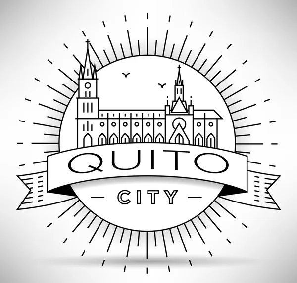 Quito şehir manzarası ile Tipografik Tasarım