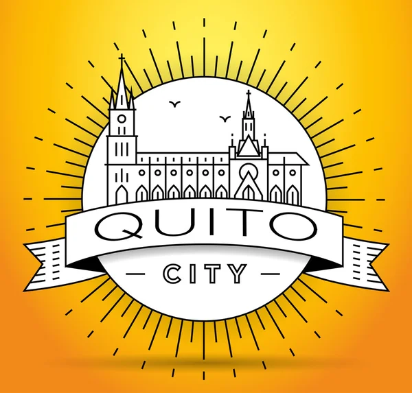 Ciudad de Quito Skyline con diseño tipográfico — Vector de stock